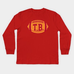 TB Retro Football - Red Kids Long Sleeve T-Shirt